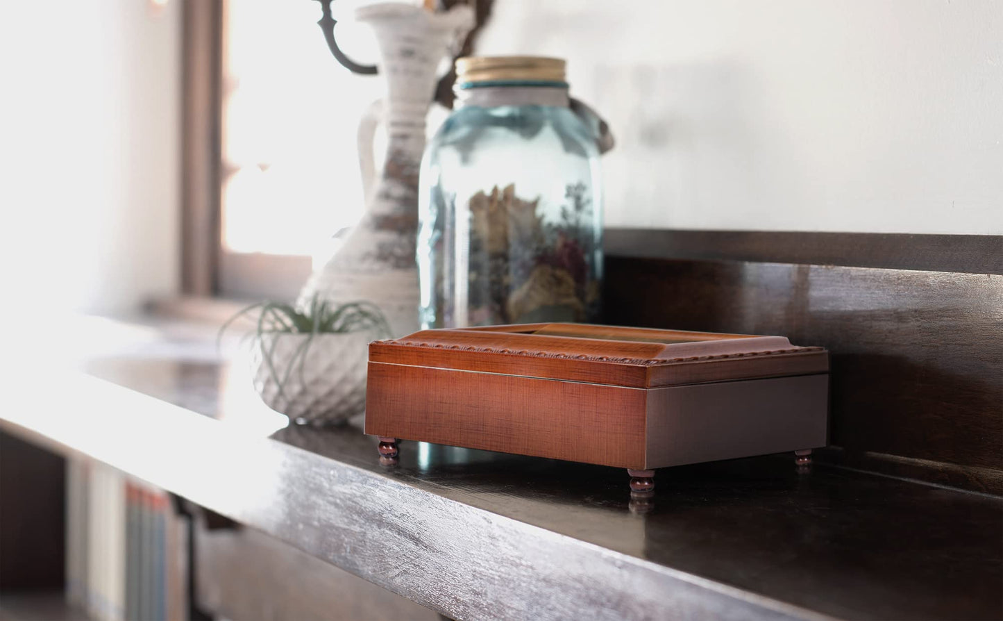 THE FINAL FLIGHT Poem Memorial Remembrance Woodgrain Resin Music Box (Plays Amazing Grace) QGM11592