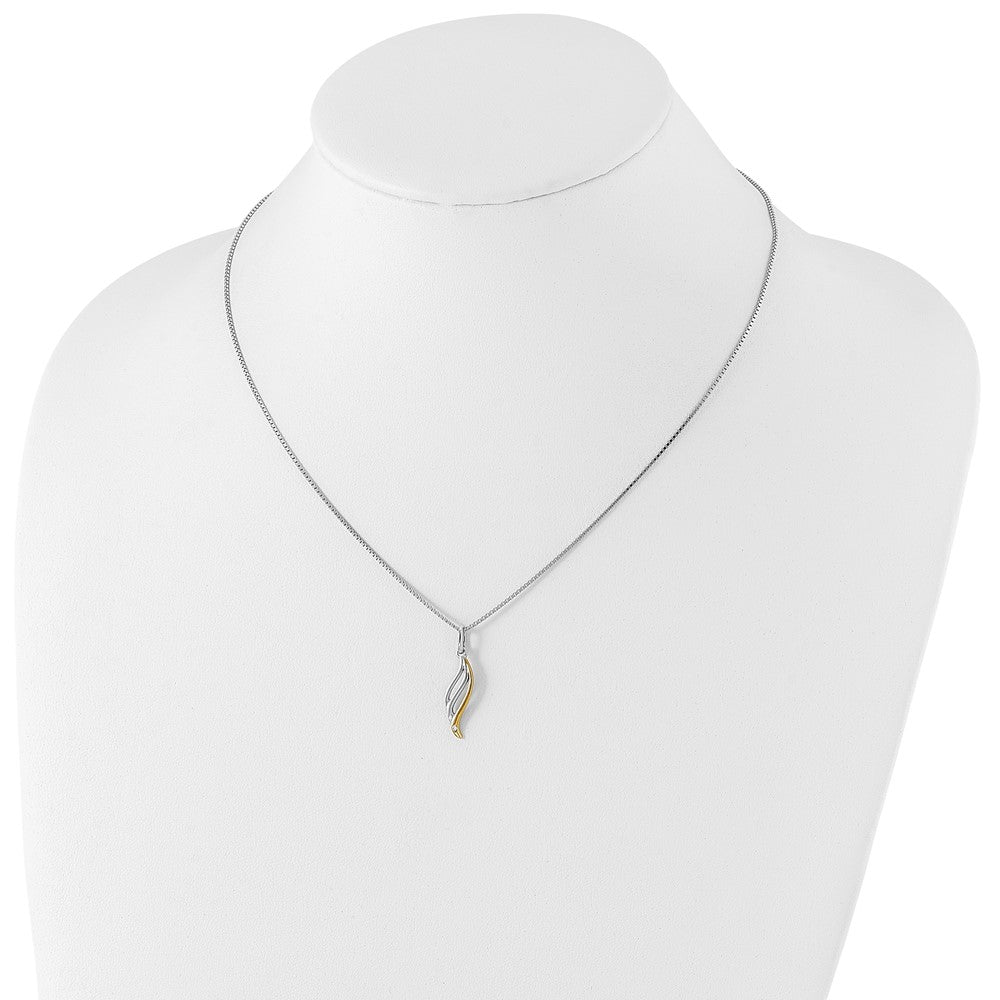 White Ice Sterling Silver Rhodium-plated Gold-tone 18 Inch Diamond Necklace with 2 Inch Extender 18 Inches
