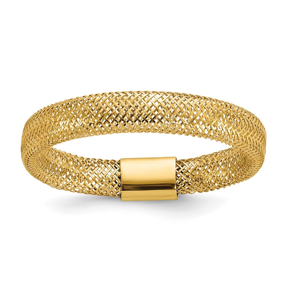 14K Polished Mesh Stretch Ring