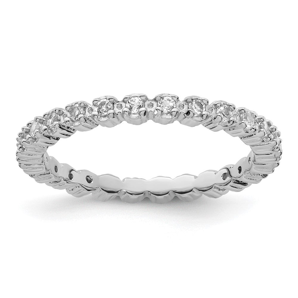 Sterling Silver Stackable Expressions White Topaz Ring Size -7
