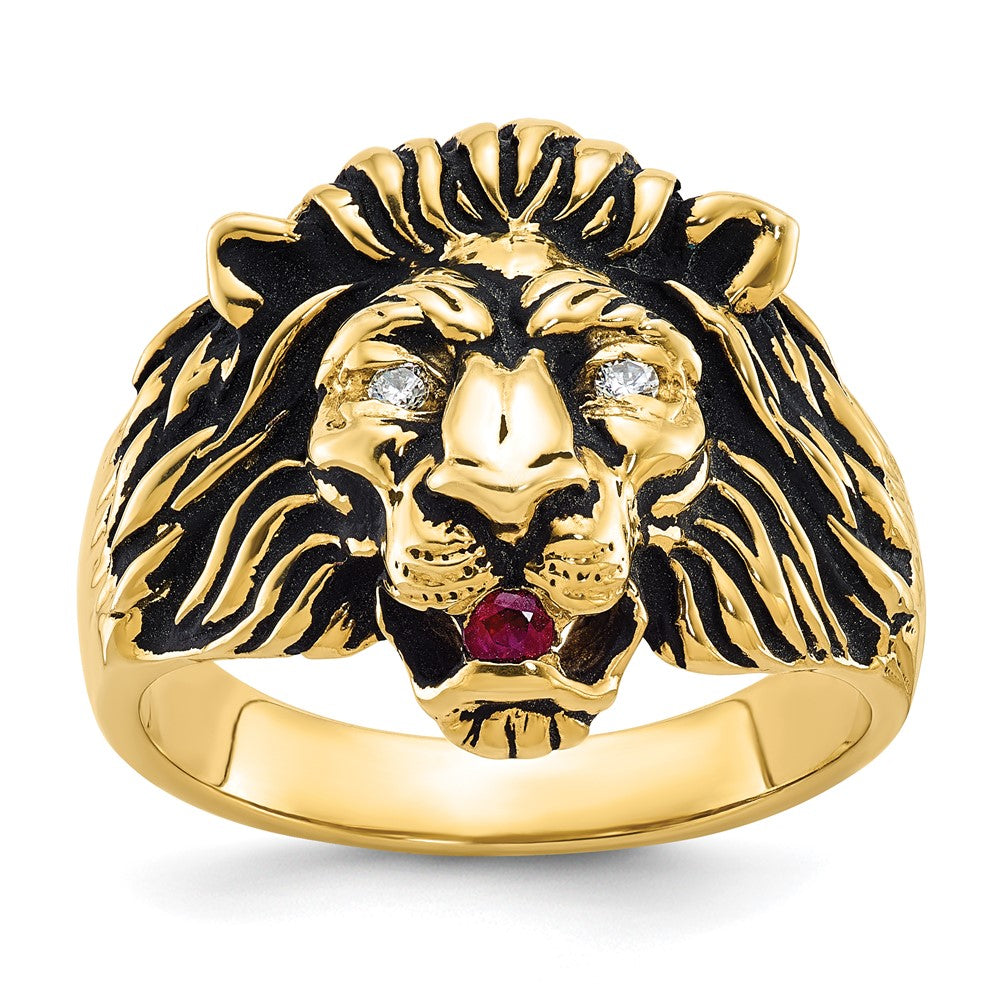 SS & GP IBGoodman Cr. Ruby & CZ Complete Ring