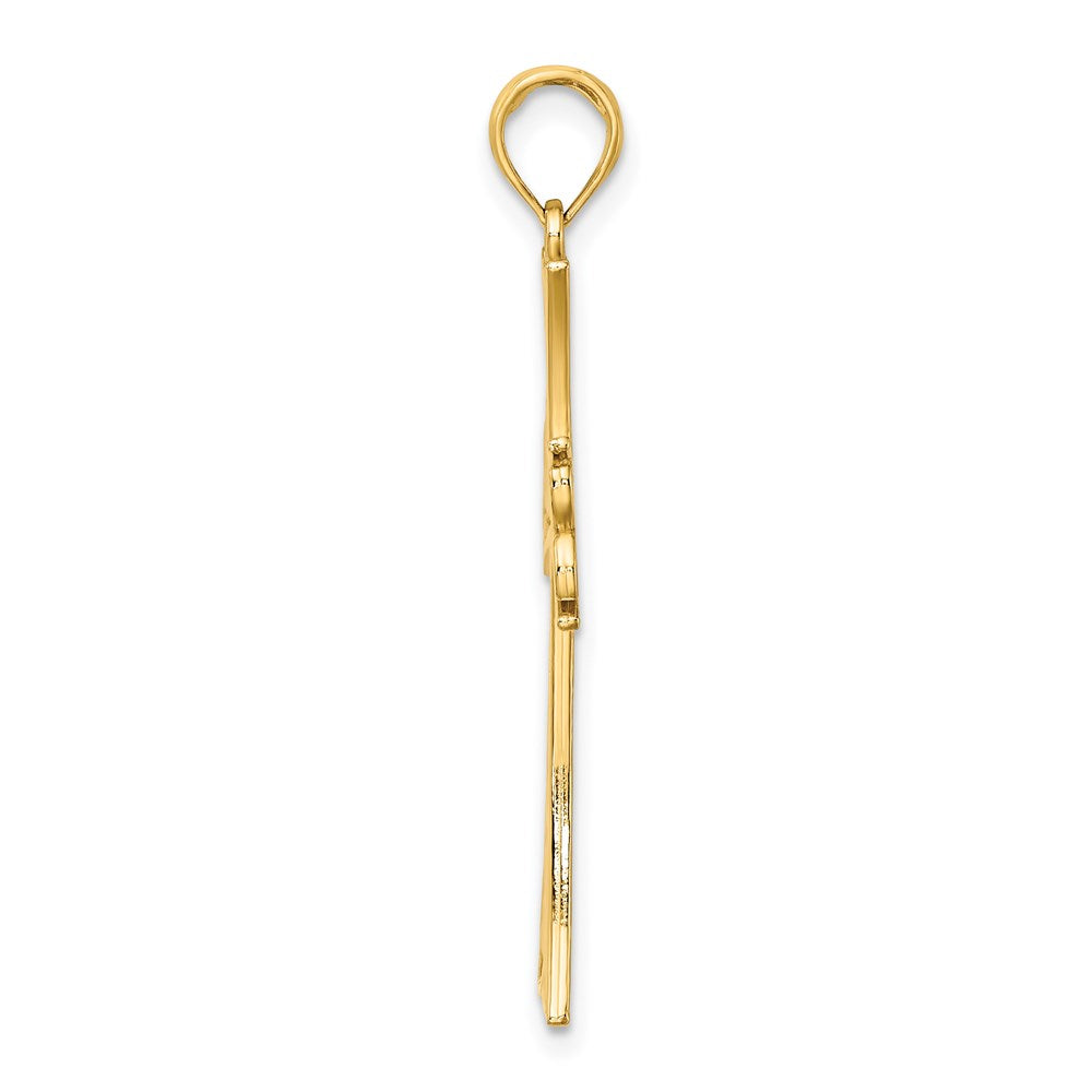 14K Polished Celtic Knot Cross Charm