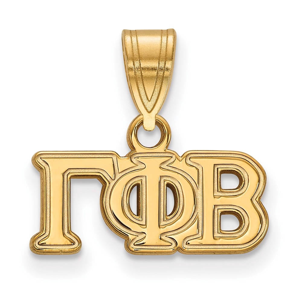 Sterling Silver w/ 14K Yellow Gold-Plated Official Licensed Greek Sororities Gamma Phi Beta (???) Medium Pendant