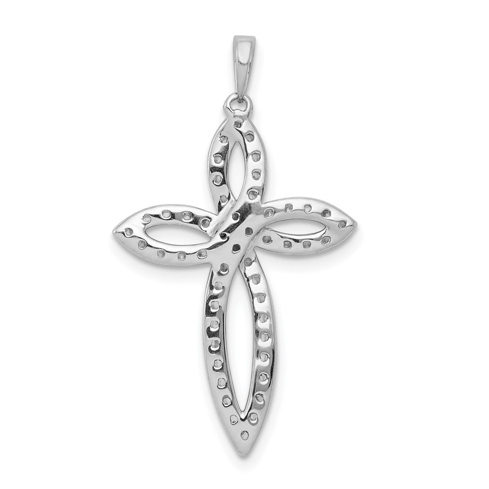 14k White Gold 1/2 carat Lab Grown Diamond VS/SI+ G+ Cross Pendant