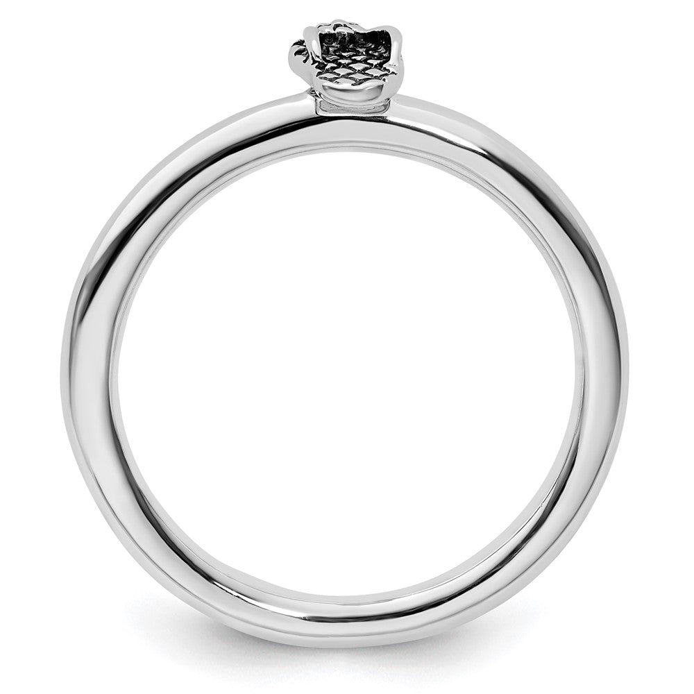 Sterling Silver Stackable Expressions Antiqued Flip Flop Ring