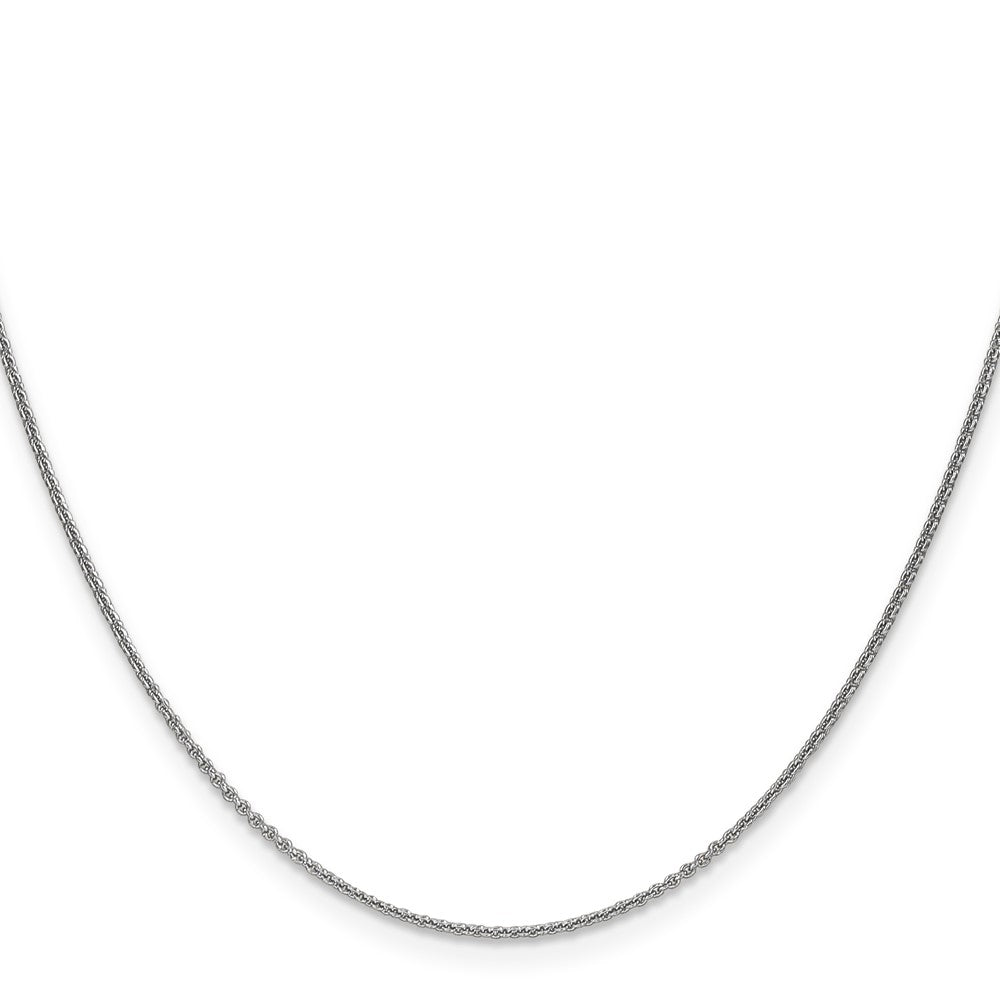 14K White Gold 26 inch 1mm Round Open Link Cable with Lobster Clasp Chain