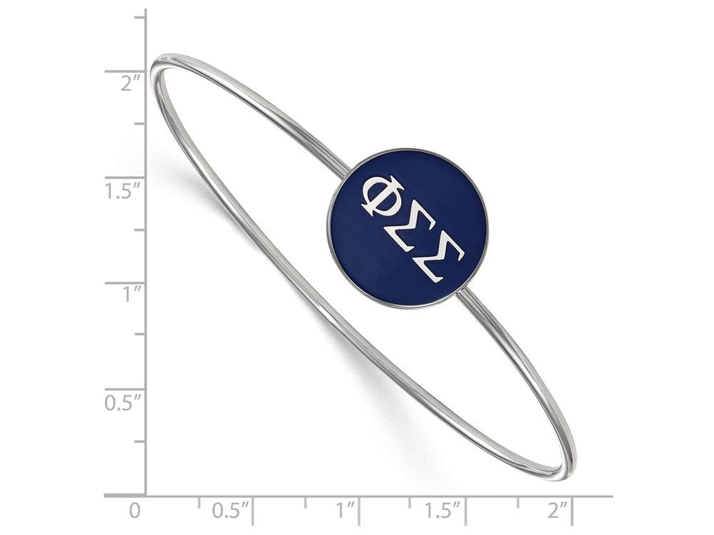 Sterling Silver Official Licensed Greek Sororities Phi Sigma Sigma (???) Enameled Slip-on Bangle