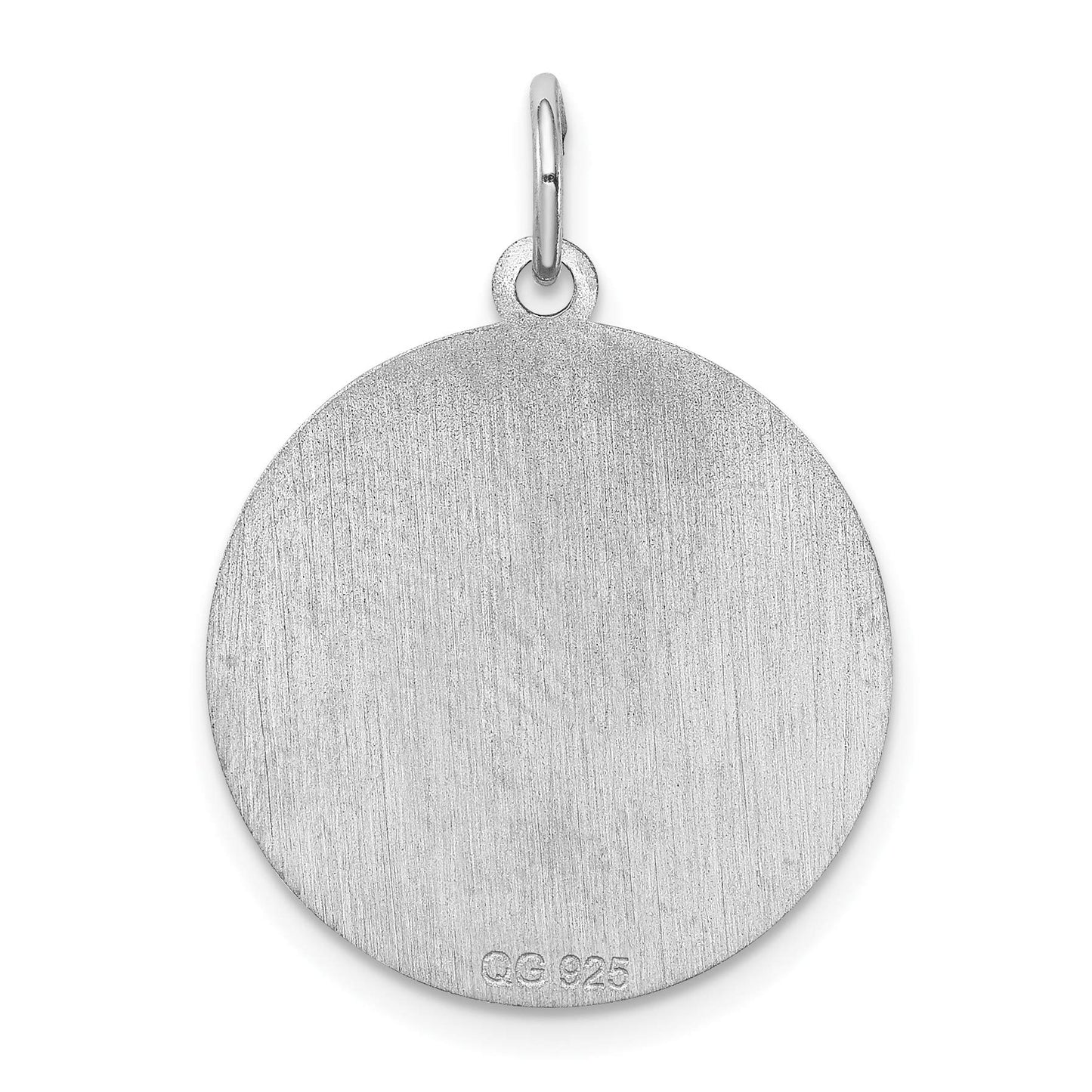 Sterling Silver Rhodium-plated Schipperke Disc Charm