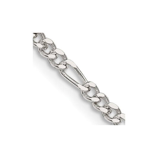 Sterling Silver 2.5mm Figaro Chain 30 Inches