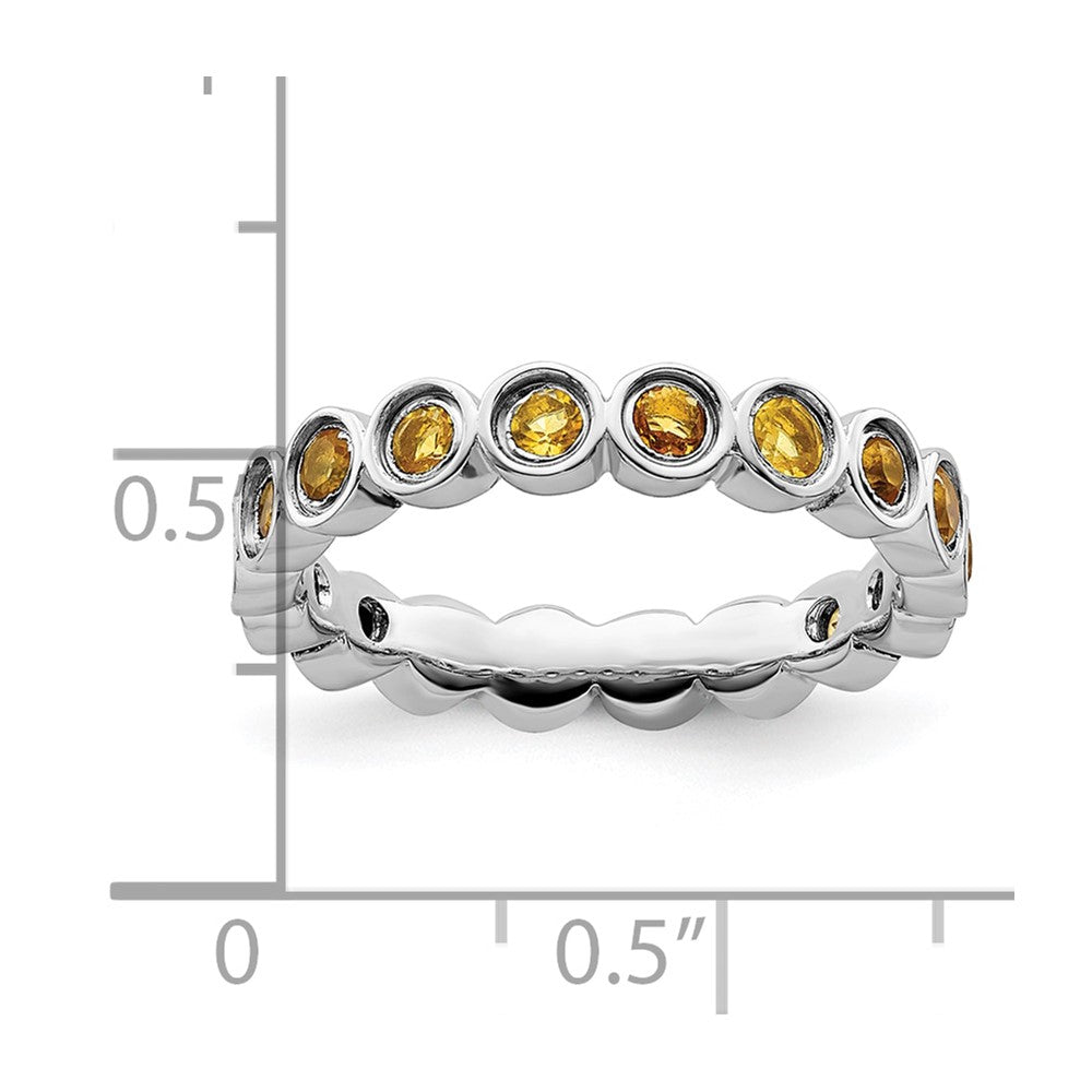Sterling Silver Stackable Expressions Citrine Ring Size -7