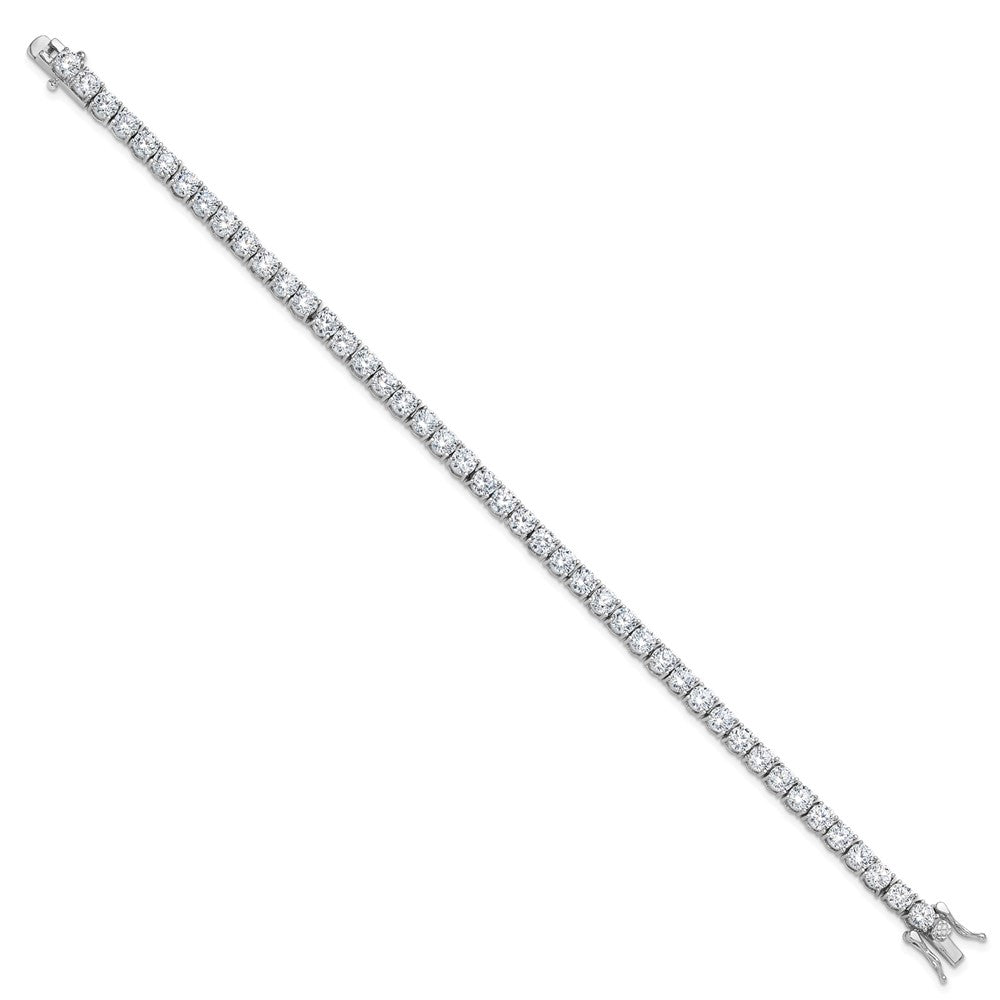 Sterling Silver Rhodium-plated 4mm CZ 7.5in Tennis Bracelet 8 inches