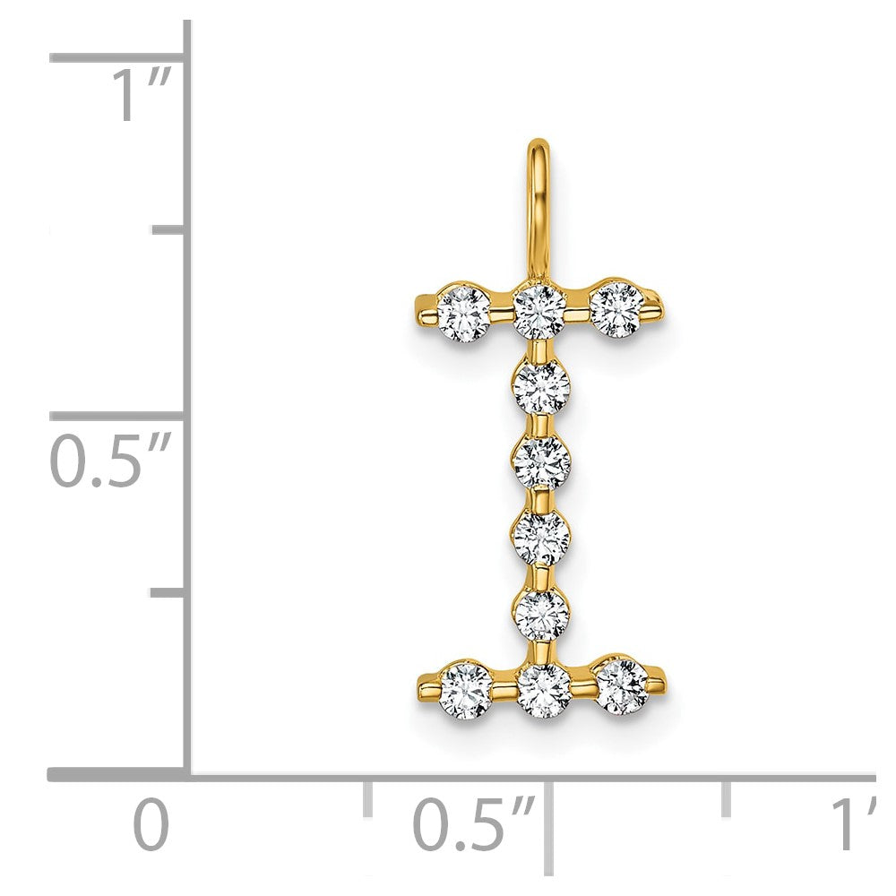 True Origin 14k 1/3 carat Lab Grown Diamond VS DEF Alphabet I Pendant