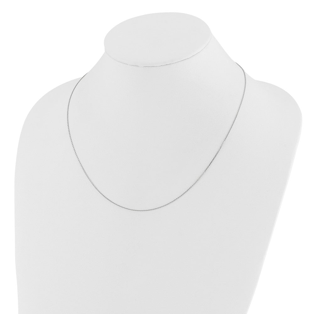 14K White Gold Adjustable  1.1mm D/C Cable Chain