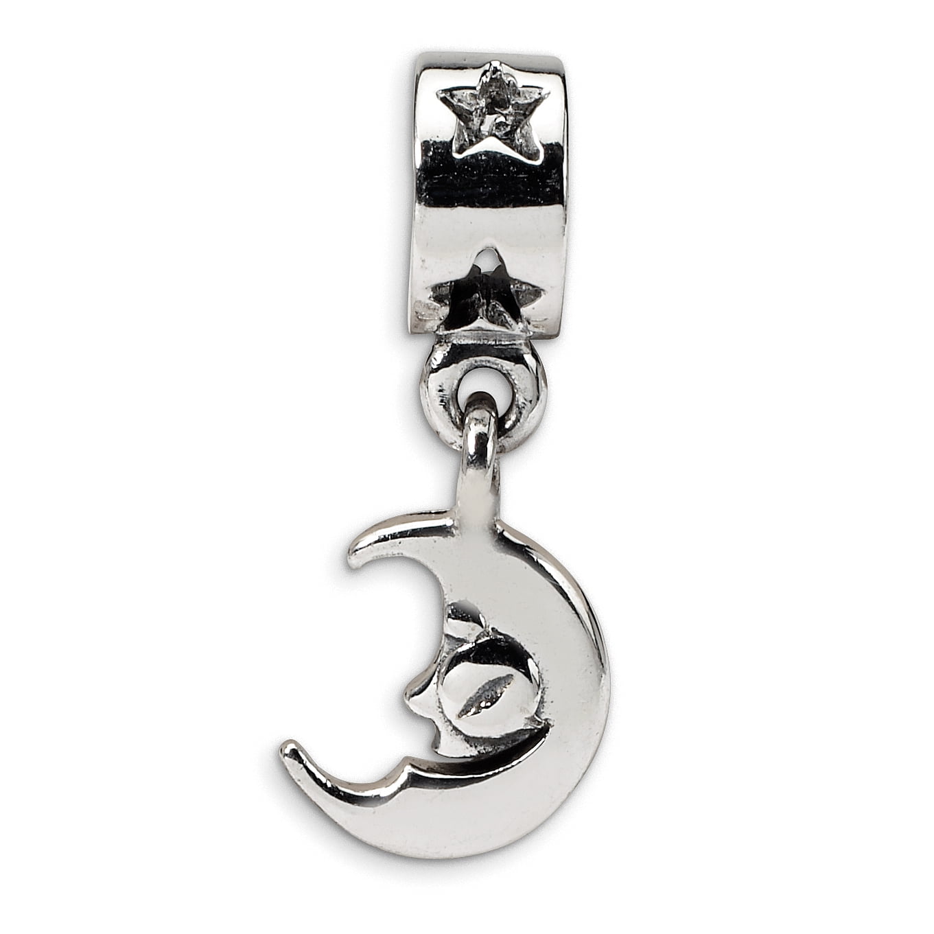 Sterling Silver Reflections Crescent Moon Dangle Bead