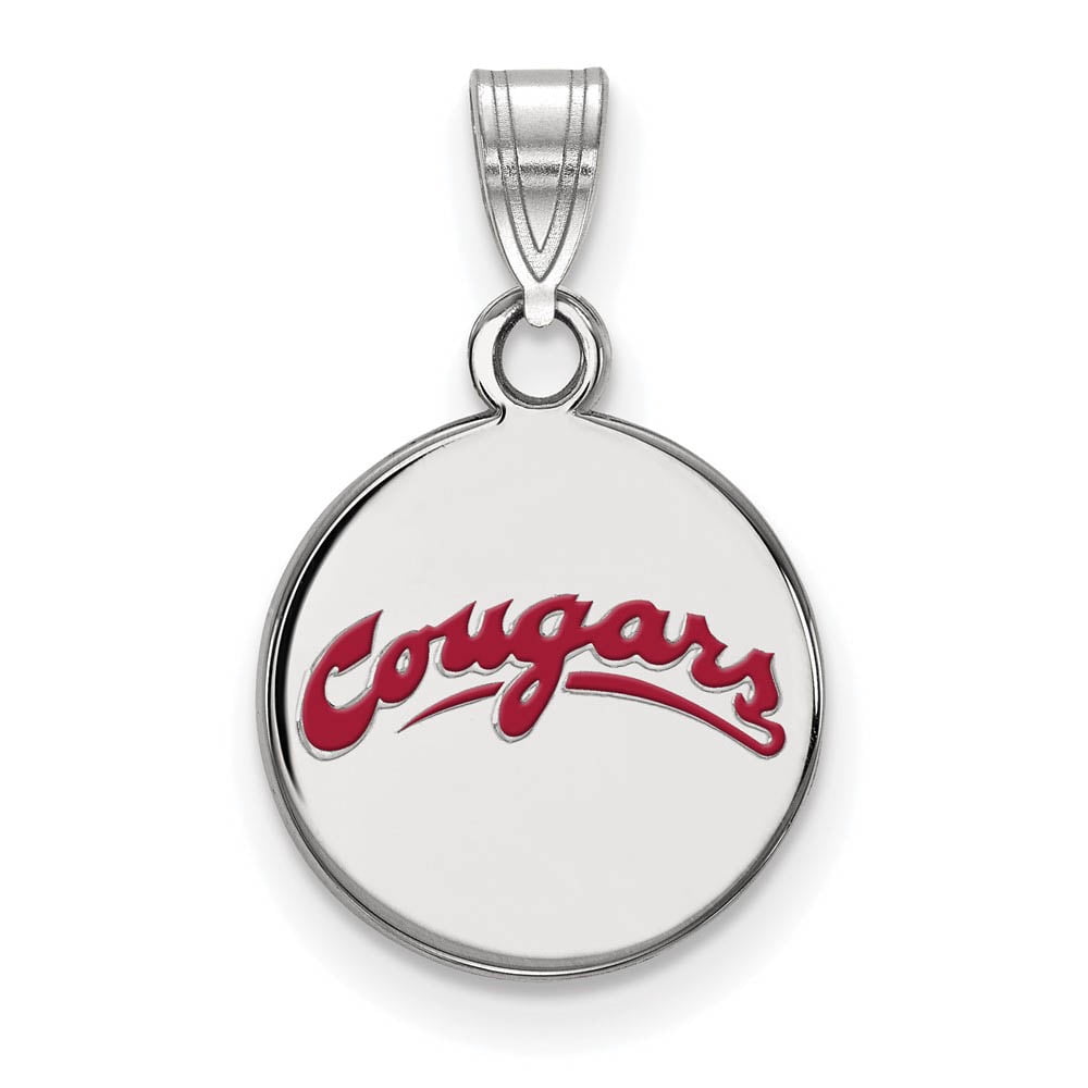 Sterling Silver Washington State Small Enamel Script Disc Pendant