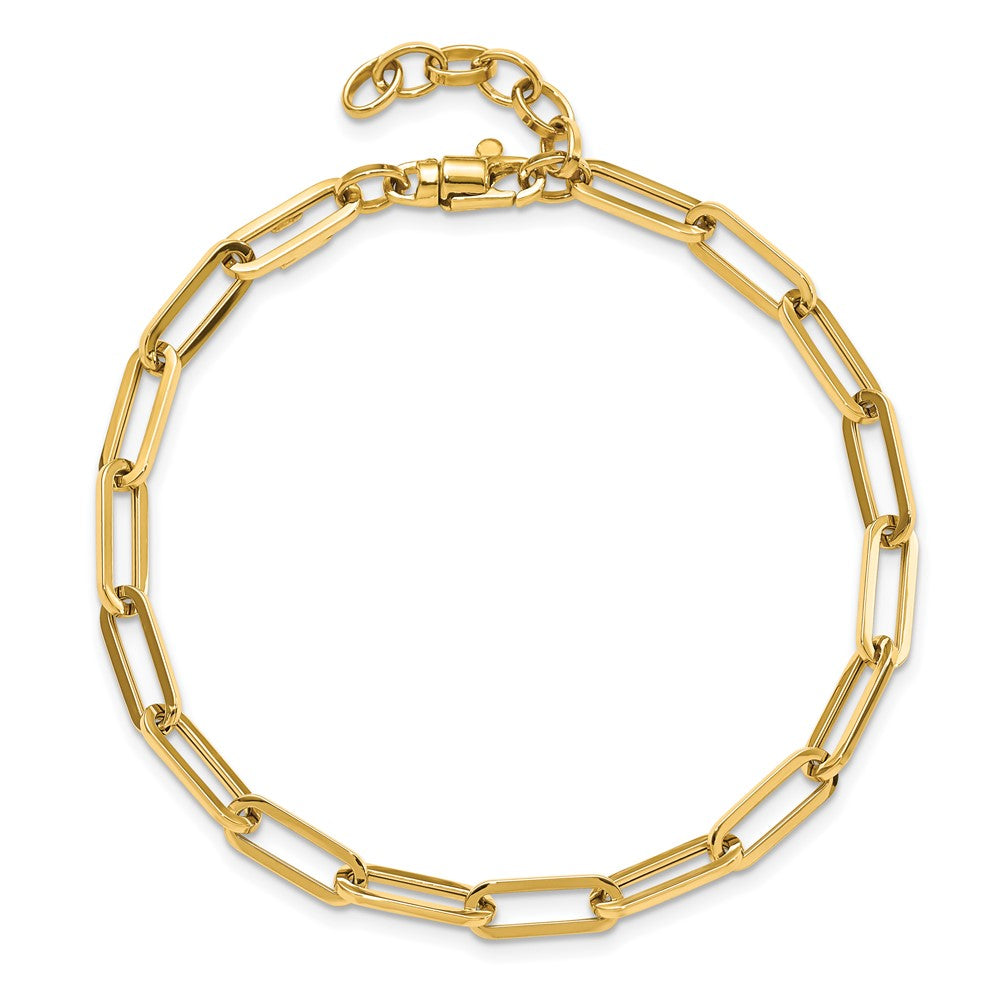 14K Polished Fancy Link with 1in ext Bracelet 8.5  inches