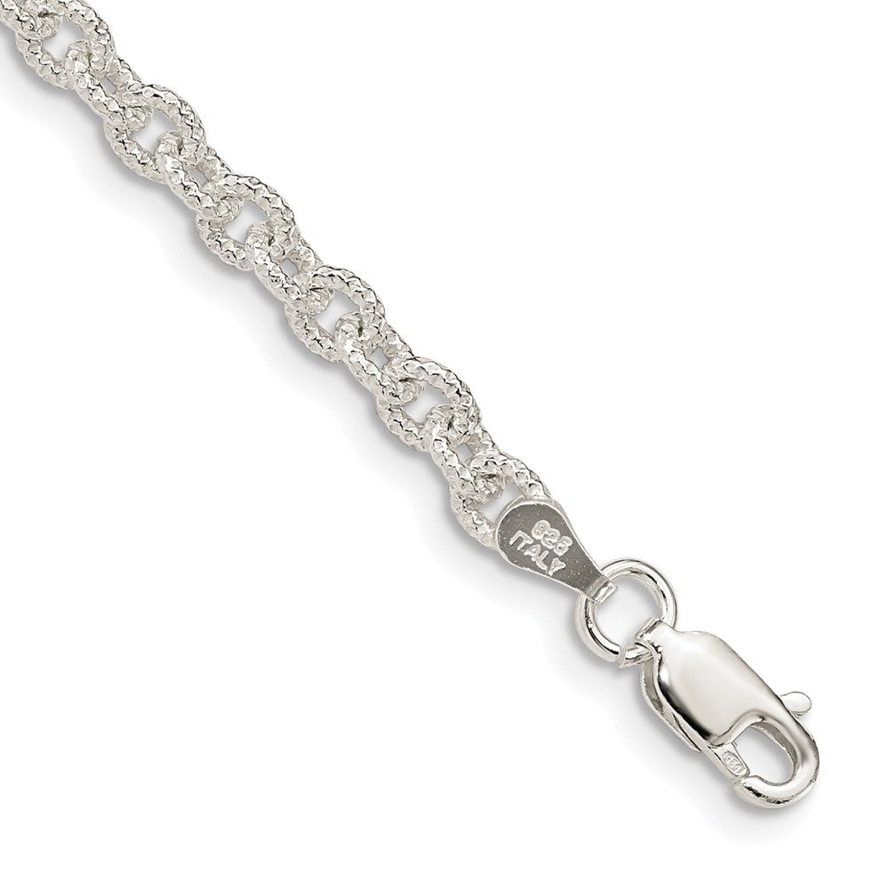 Sterling Silver 3.75mm Fancy Rolo Chain 6 inches