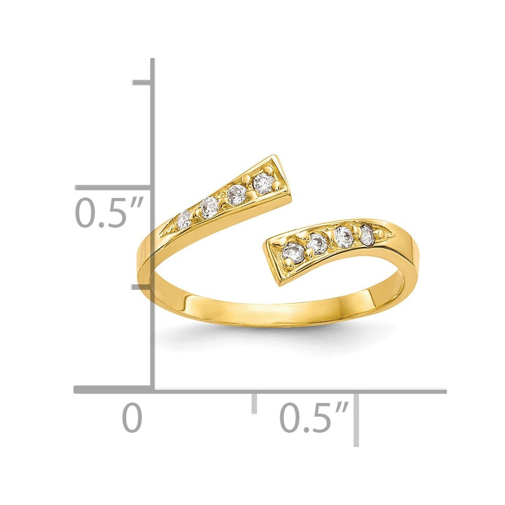 10k CZ Toe Ring Size 3