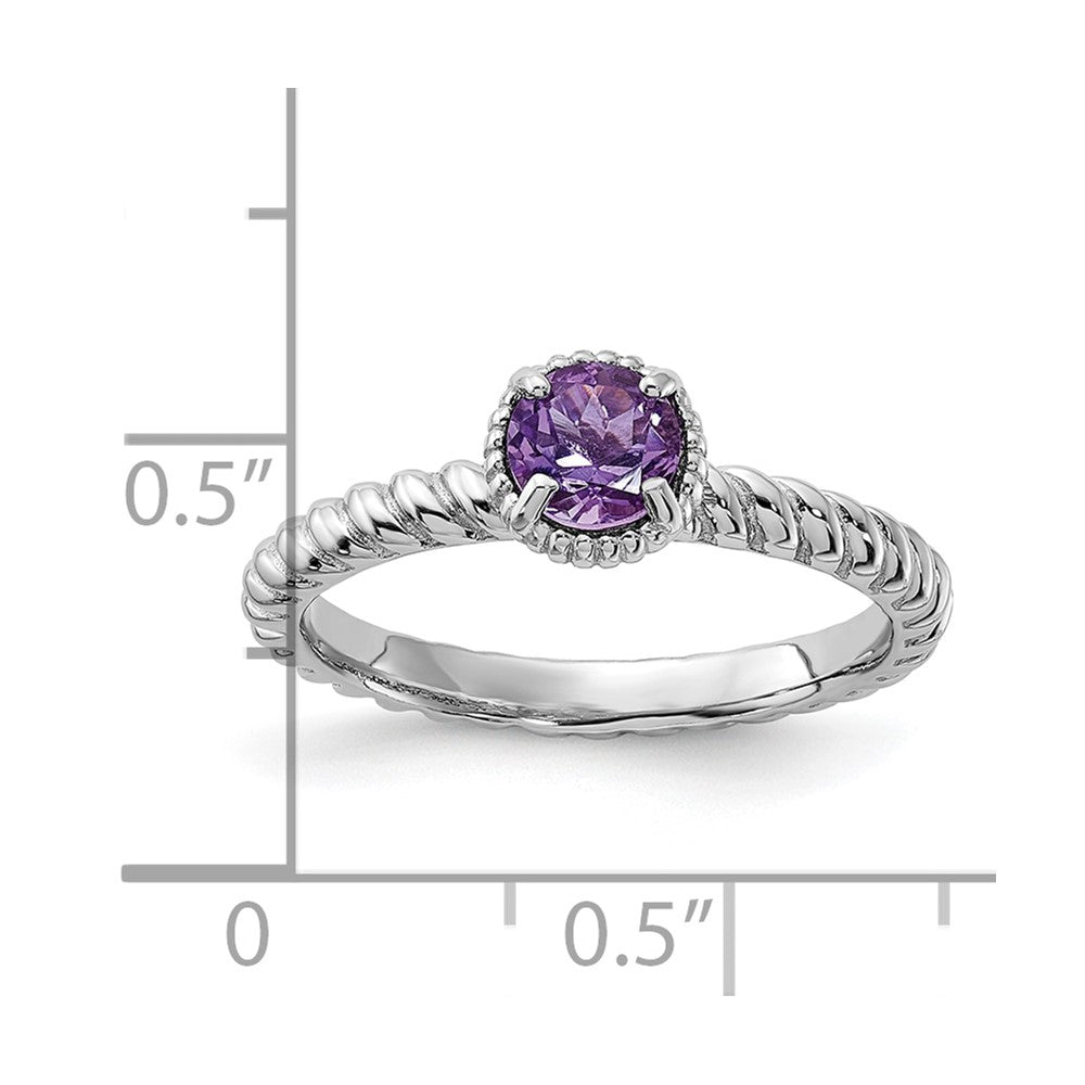 Sterling Silver Stackable Expressions Amethyst Ring
