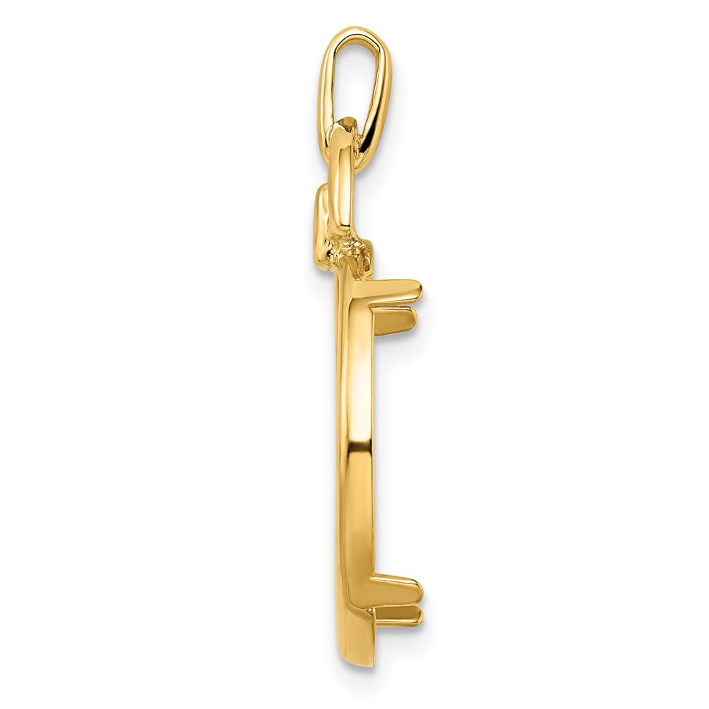 Wideband Distinguished Coin Jewelry 14k Polished Rounded Motif 18.0mm Prong Coin Bezel Pendant