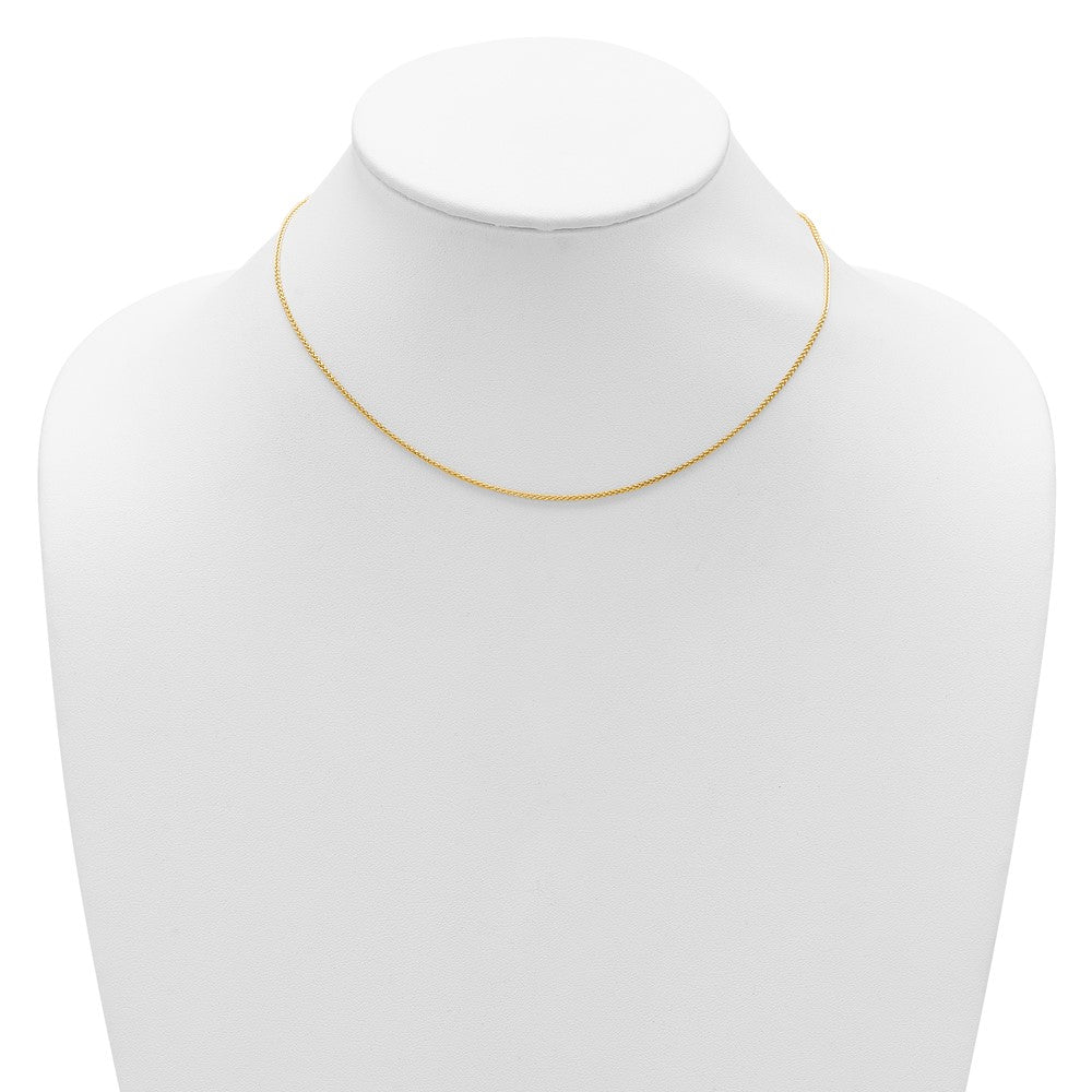14K 1.2mm Baby Spiga 1in+1in Adjustable Chain