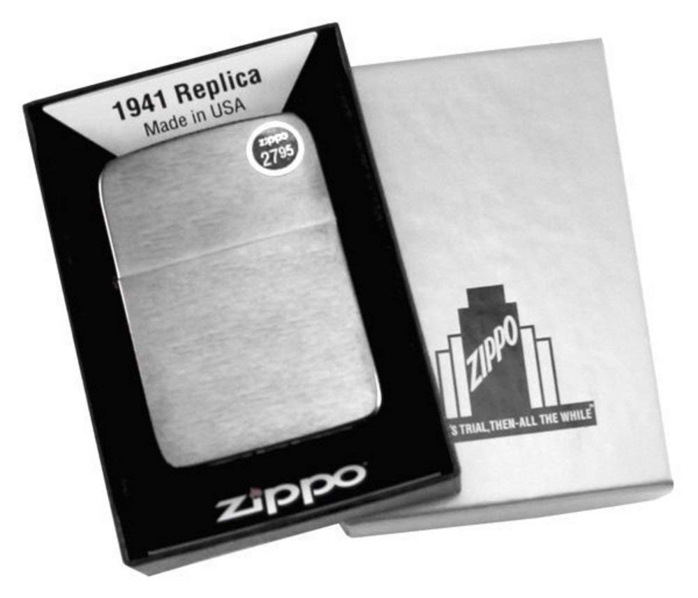 Zippo 1941 Replica Brushed Chrome Pocket Lighter