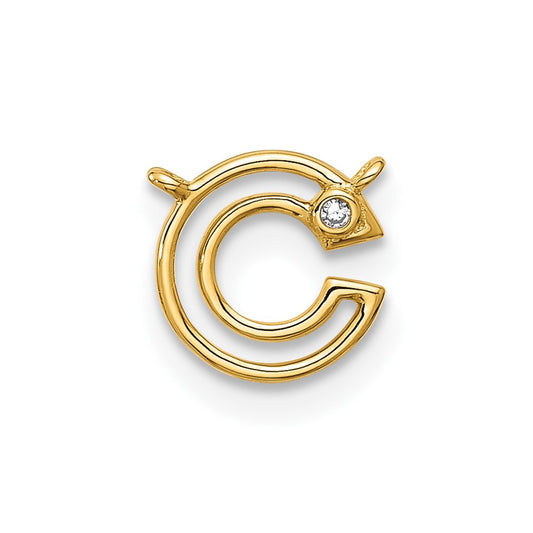 Stella & Dot 10ky Diamond Initial C Charm Element