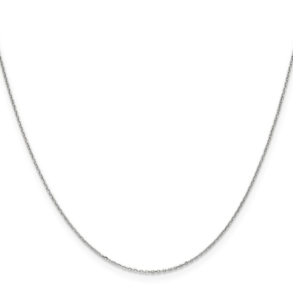 14K White Gold 22 inch .8mm Diamond-cut Cable with Spring Ring Clasp Chain