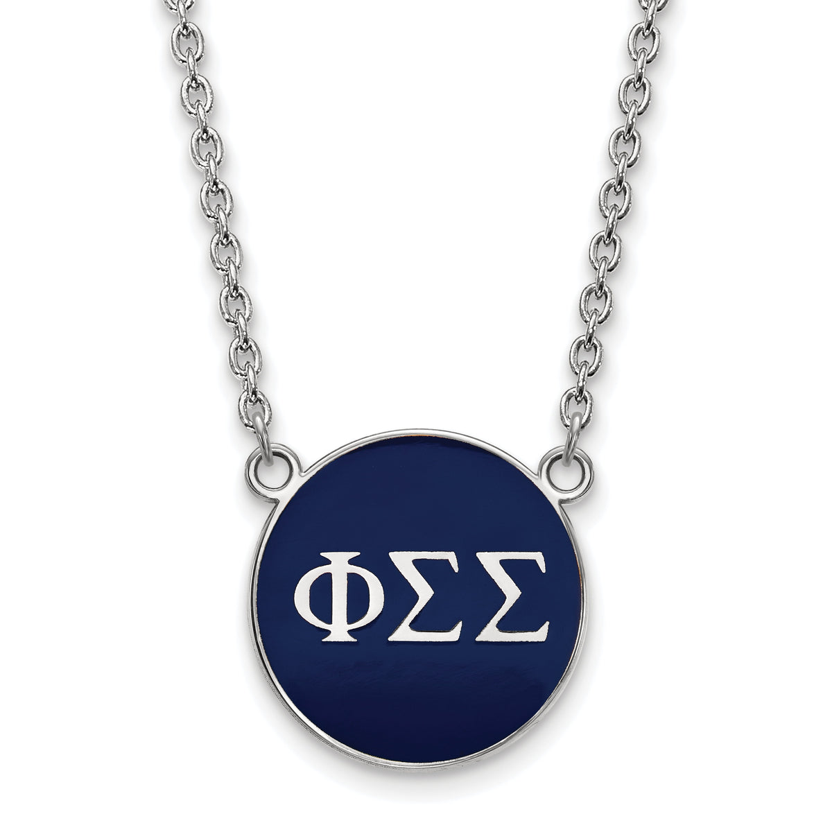 Sterling Silver 18in Official Licensed Greek Sororities Phi Sigma Sigma (???) Small Enamel Pendant w/Necklace