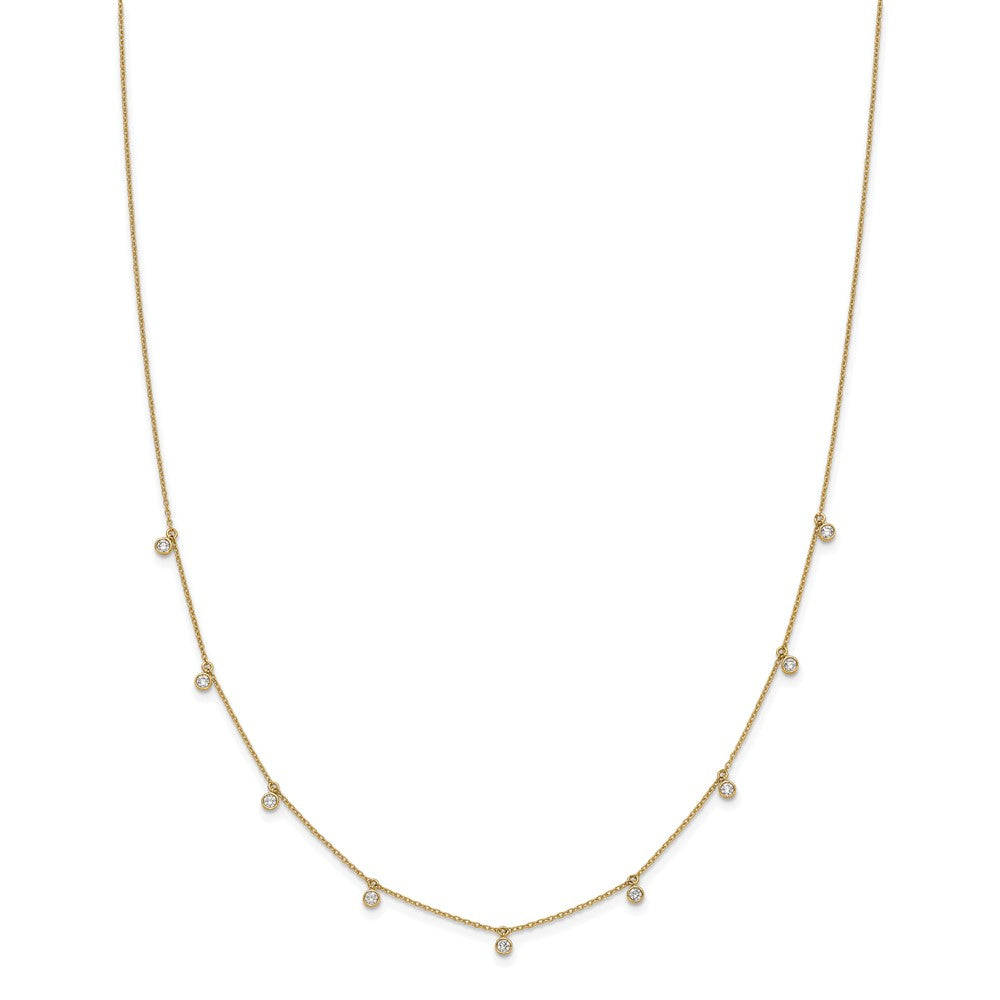 True Origin 14k 5/8 carat Lab Grown Diamond VS DEF Nine Station 18 inch Necklace