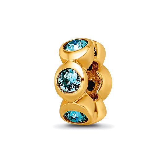 Sterling Silver Gold-plated Reflections Dec Blue Preciosa Crystal Bead