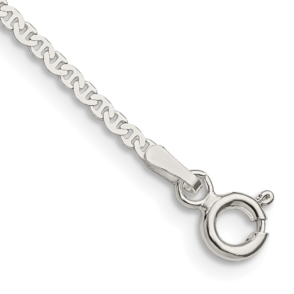 Sterling Silver 1.85mm Flat Anchor Chain Anklet 10 inches