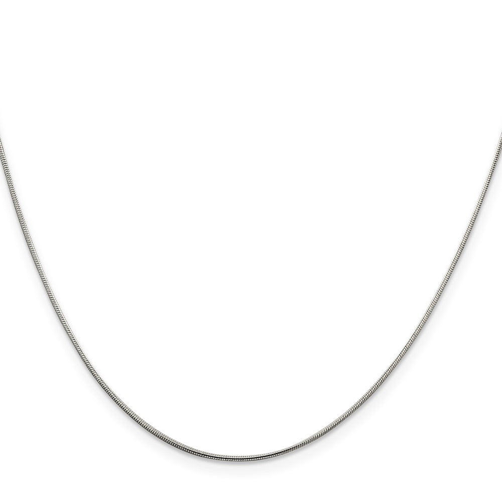 Sterling Silver Rhodium-plated .8mm Round Snake Chain 16 Inches