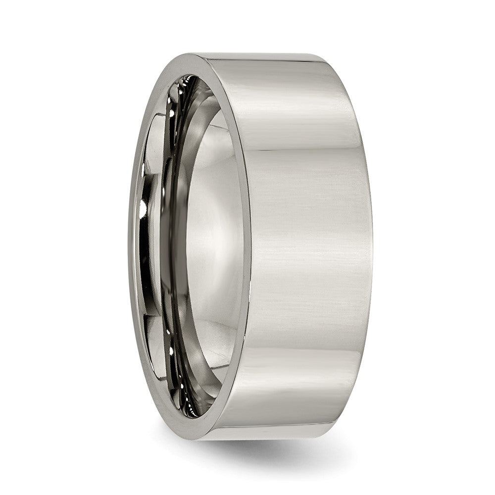 Titanium Polished 8mm Flat Band Size - 9.5