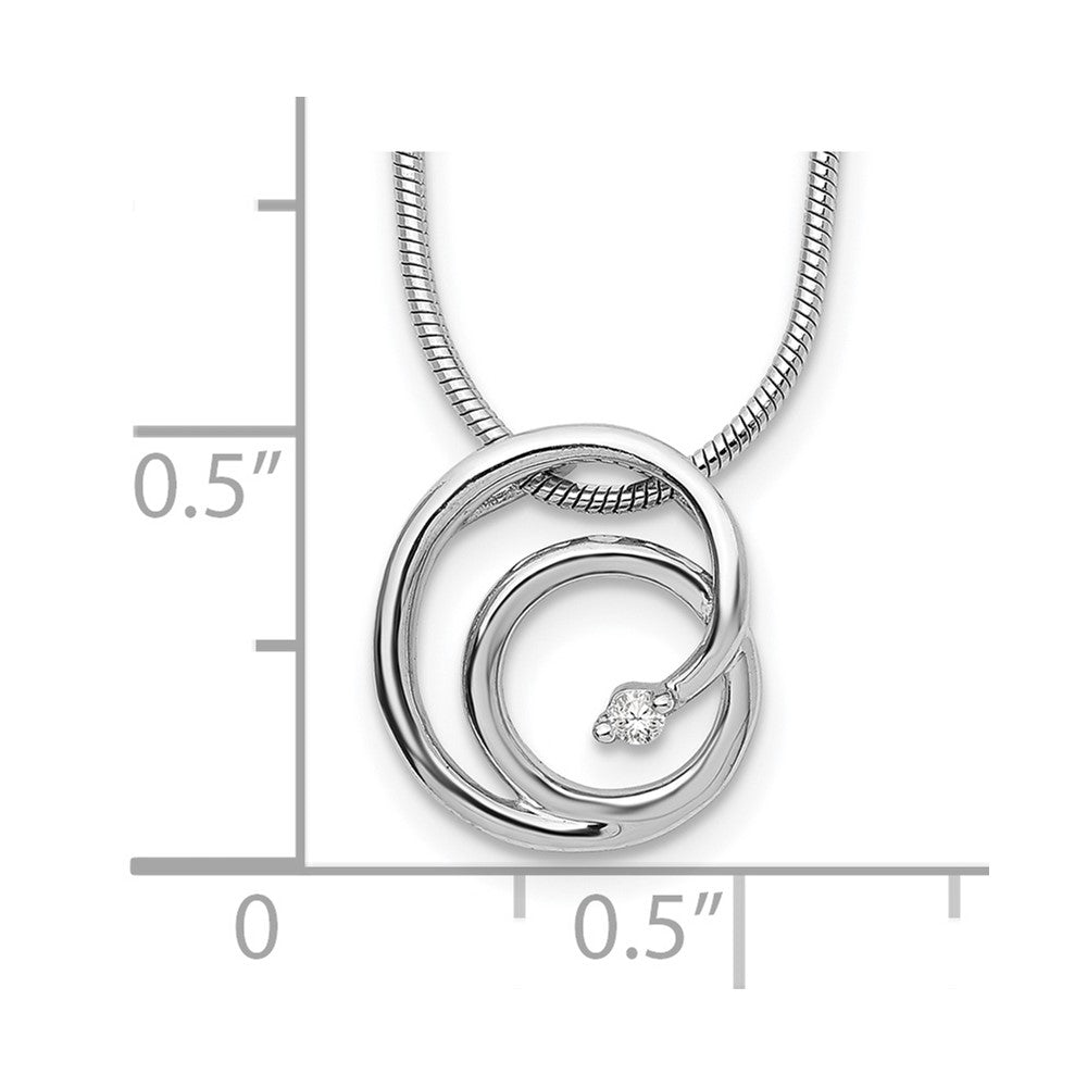 White Ice Sterling Silver Rhodium-plated 18 Inch Diamond Swirl Necklace with 2 Inch Extender 18 Inches