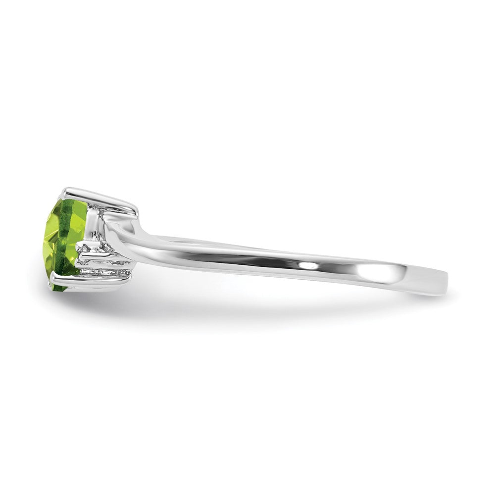 Sterling Silver Peridot & Diamond Ring