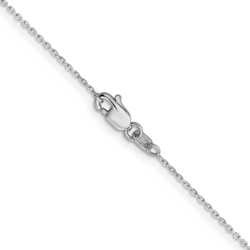 14K White Gold 22 inch .8mm Diamond-cut Cable with Lobster Clasp Chain