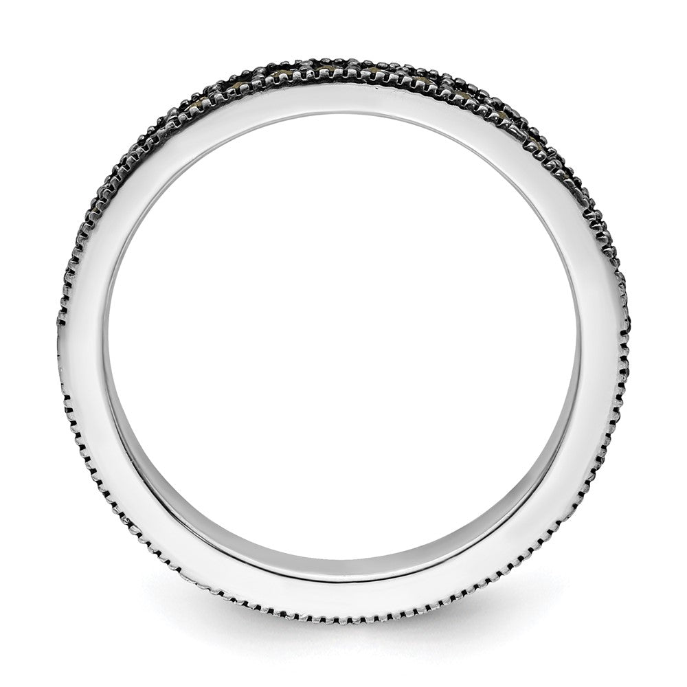 Sterling Silver Stackable Expressions Marcasite Band Size -8