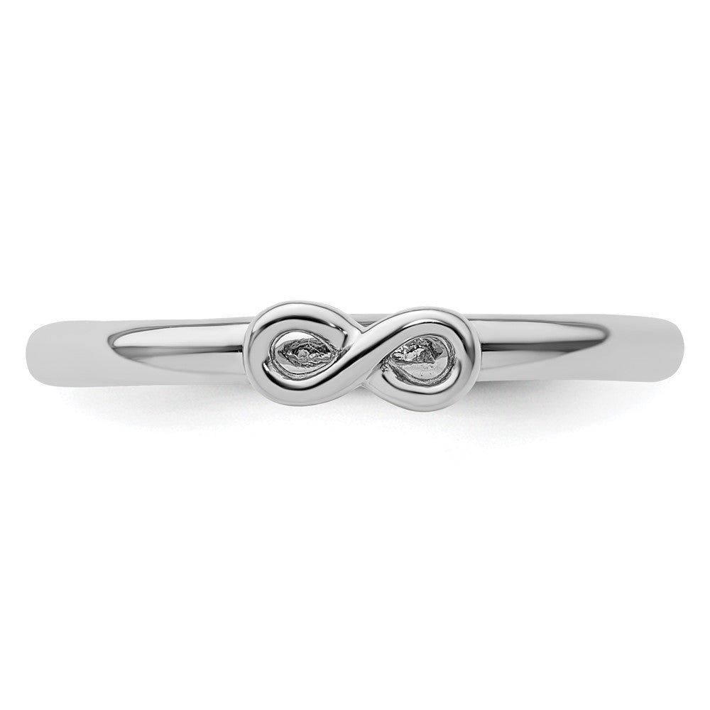 Sterling Silver Stackable Expressions Rhodium Infinity Symbol Ring Size -8