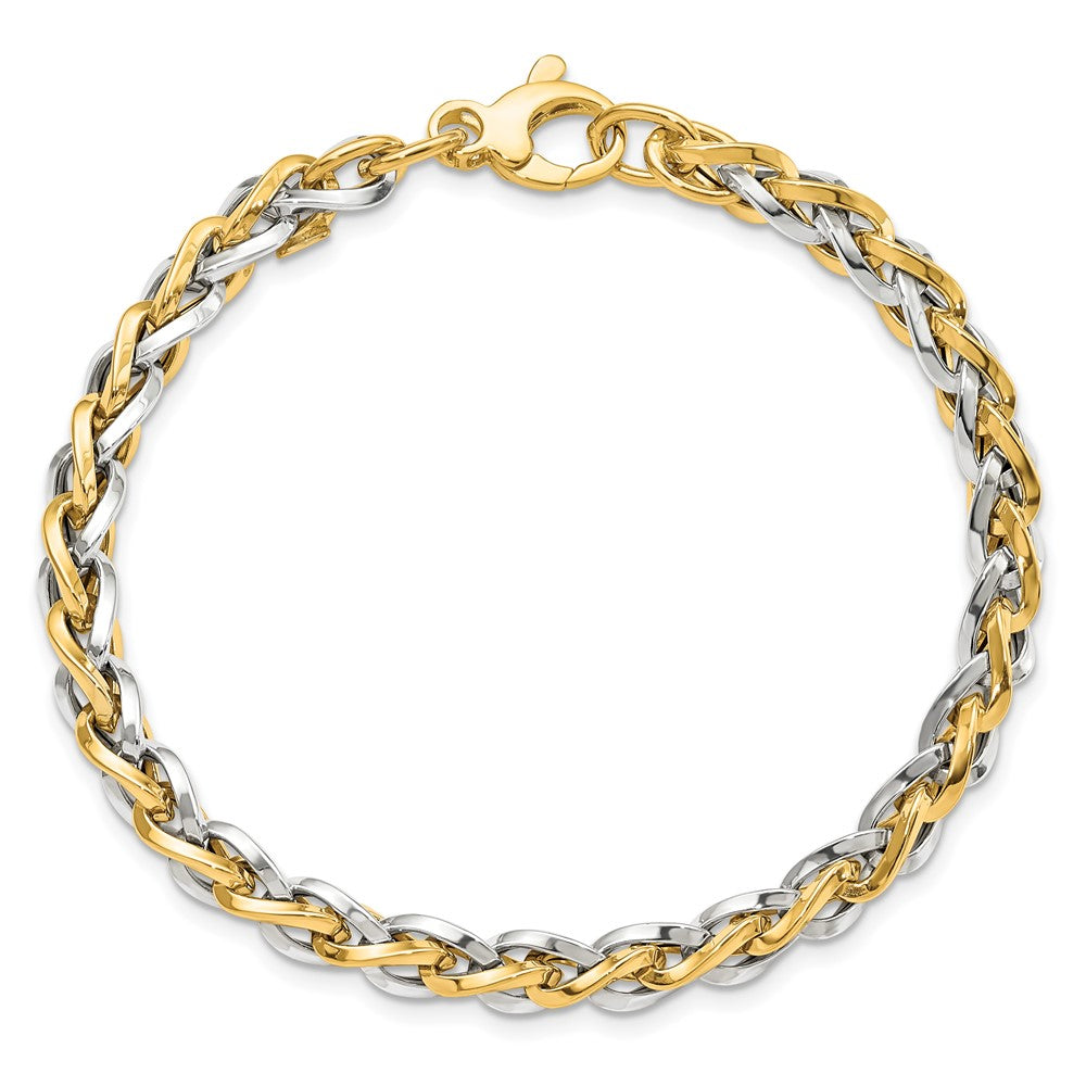 14K Two-tone Polished Fancy Link Bracelet