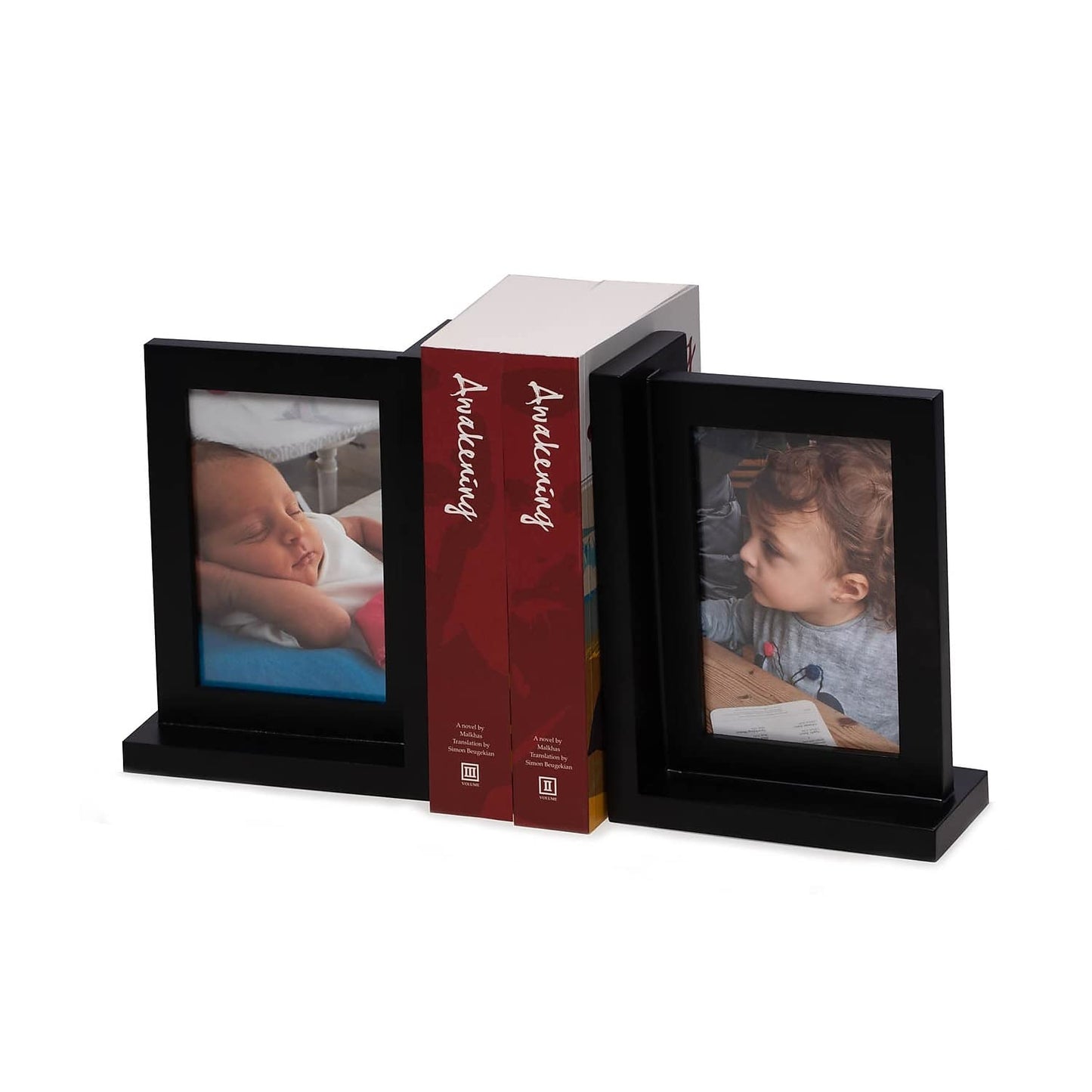 Kennedy Solid Wood Black Picture Frame Book End