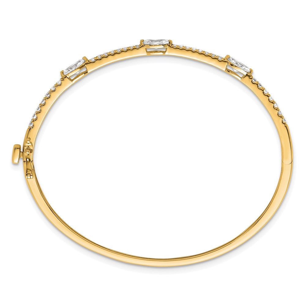 True Origin 14K Yellow Gold 1 5/8 carat Lab Grown Diamond VS+ F+ 6.75 in Complete Hinged Bangle
