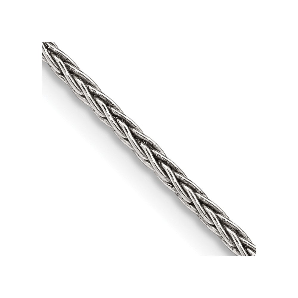 Sterling Silver Antiqued 1.6mm Solid Square Spiga Chain 30 Inches