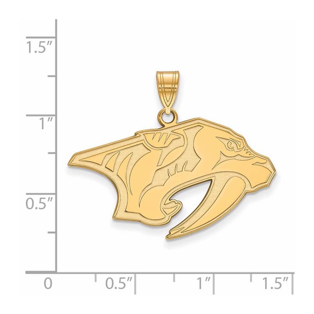 14K Yellow Gold NHL LogoArt Nashville Predators Large Pendant