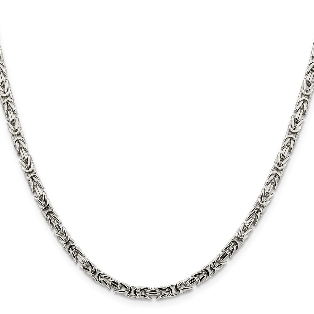 Sterling Silver 3.25mm Byzantine Chain 22 Inches