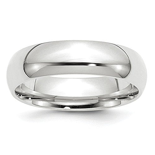 10k White Gold 6mm Standard Weight Comfort Fit Wedding Band Size 10