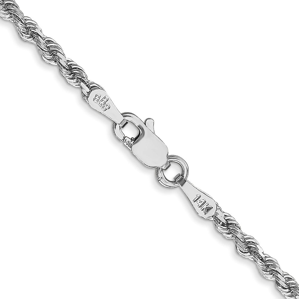 14K White Gold 18 inch 2.25mm Diamond-cut Rope with Lobster Clasp Chain