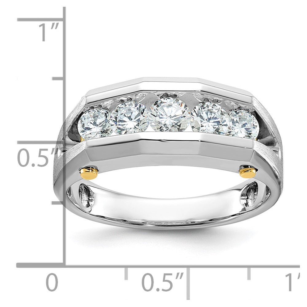 IBGoodman 14k Two-tone Men's Polished and Satin Cut-Out 5-Stone Ring Mounting