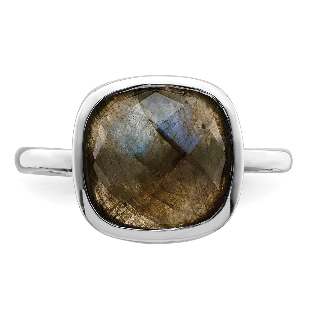 Sterling Silver Rhodium Plated Brown CZ Ring
