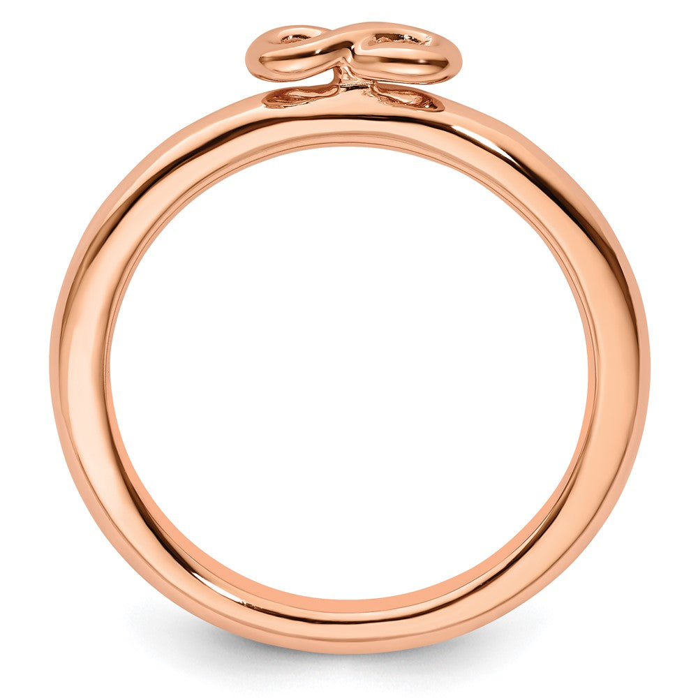 Sterling Silver Stackable Expressions Pink-plated Infinity Symbol Ring